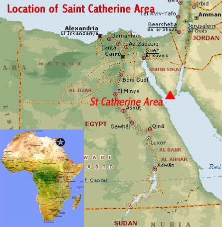 Image result for st catherine's monastery sinai map