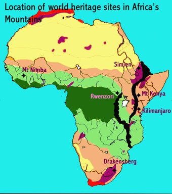 Mountains African World Heritage Sites