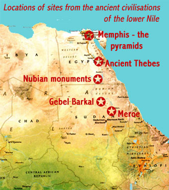 nile river location on world map