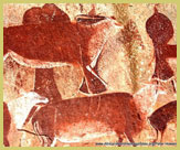 Images of eland from the uKhahlamba Drakensberg park (South Africa), one of Africaâs nine UNESCO world heritage sites featuring rock-art and pre-historic monuments